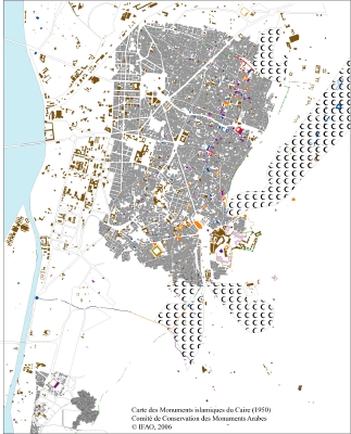 Carte des Monuments islamiques du Caire (1950)