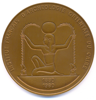 Commemorative medal struck for the centenary of the IFAO.