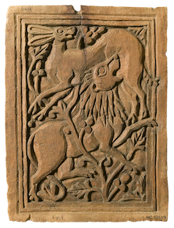 Panneau de coffre avec lion et antilope