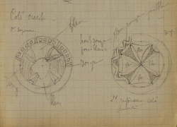 Dessins de rosaces du Monastère de St Siméon (Assouan) par Clédat 