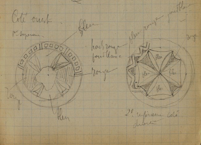 Dessins de rosaces du Monastère de St Siméon (Assouan) par Clédat 